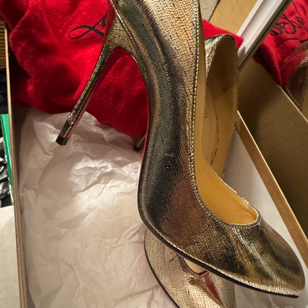 Christian Louboutin Metallic Corneille Heels size 36